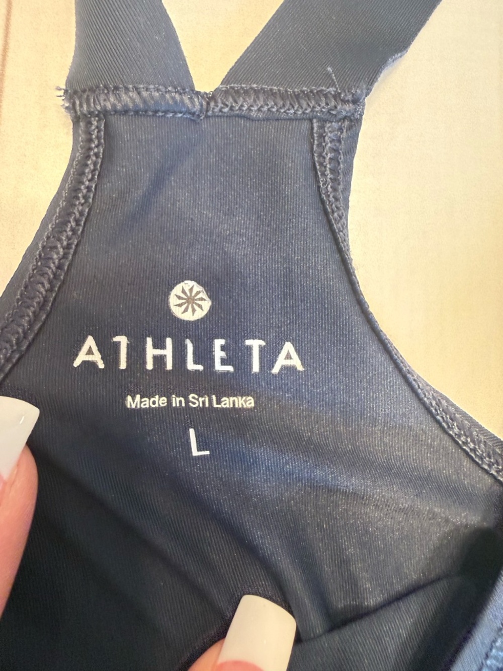 Athleta Rally Up Racerback Tank Navy Size L - Picture 2 of 3